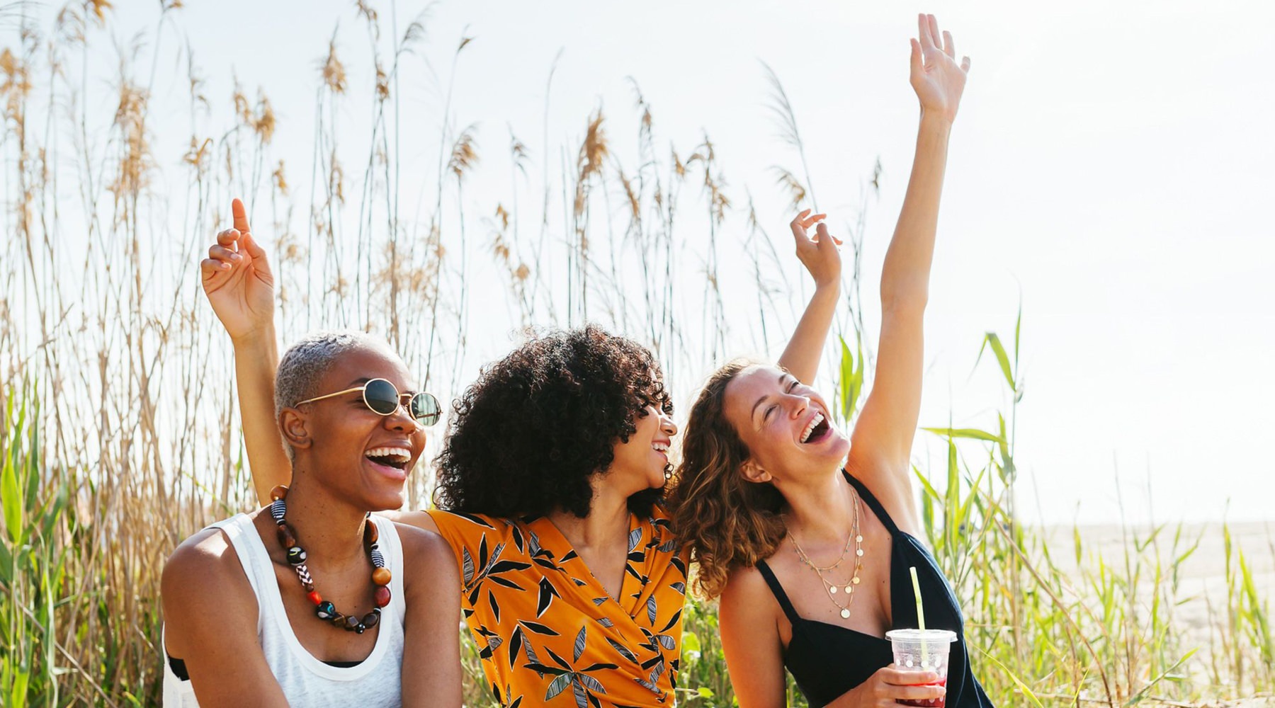 friends spending time at the beach 